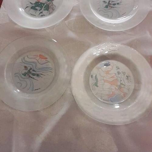 Collectible plates with Mytaras paintings, set of 4, like new