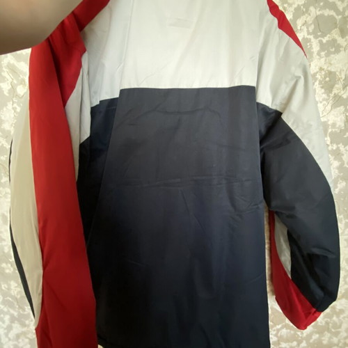Men's thick jacket, white and red