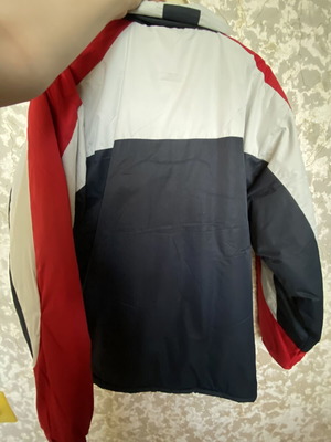 Men's thick jacket, white and red