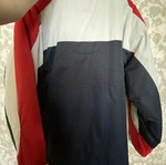 Men's thick jacket, white and red