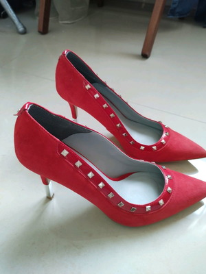 Γόβες Eva Minge μεταχειρισμένες, κόκκινες δερμάτινες καστόρ, μέγεθος 40