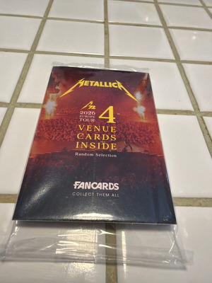Metallica M72 2026 Europe Tour συλλεκτικές κάρτες χώρων συναυλιών, σφραγισμένο πακέτο 4