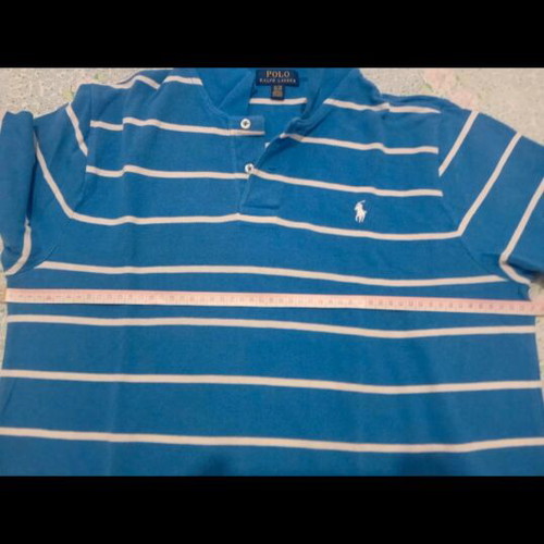 Polo Ralph Lauren polo shirt, size large, blue and white