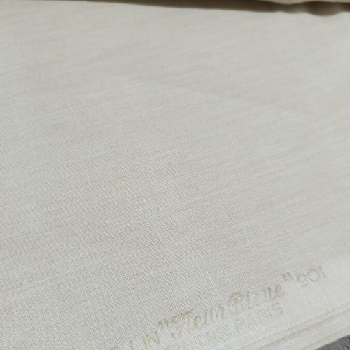 Vintage French Fabric 100% Pure Linen 4.80m by Fleur Bleue Paris
