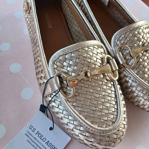 U.S. Polo Assn. women's shoes gold ballerinas size 36 new