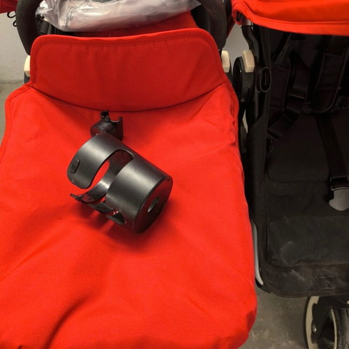 Bugaboo Donkey 2 Twin stroller used with full extra pack black red