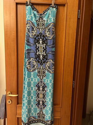 Strapless long dress Hale Bob blue like new, size L