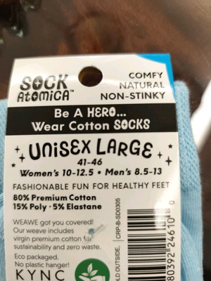 Cotton socks new, size 41-46