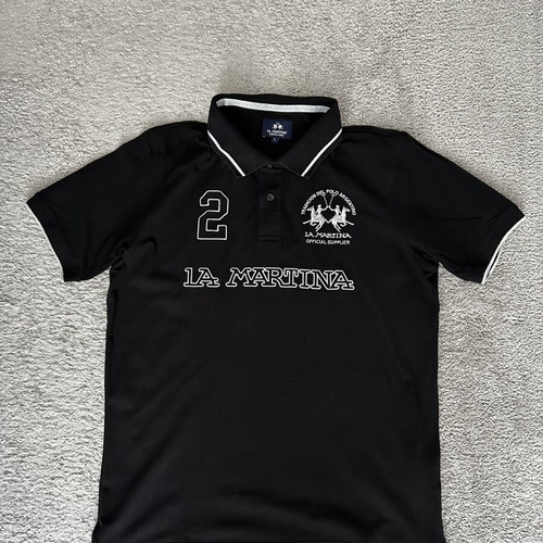 La Martina Man Polo Black Silver Size L New