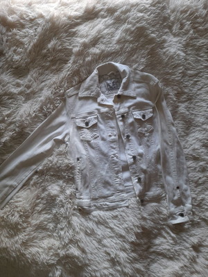 Country Romantic jean jacket μεταχειρισμένο, λευκό, μέγεθος S