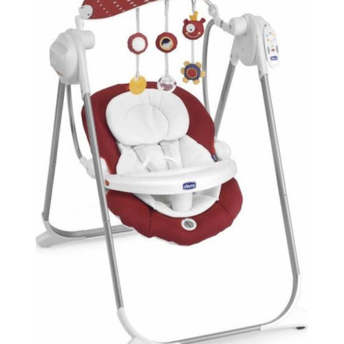 Chicco Relax Baby Swing Polly Swing Up Red used with music and vibration