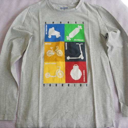 Orchestra long-sleeve children's shirt gray like new, size 14 years