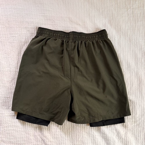 Under Armor shorts with integrated leggings medium like new, khaki