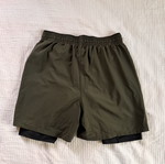 Under Armor shorts with integrated leggings medium like new, khaki