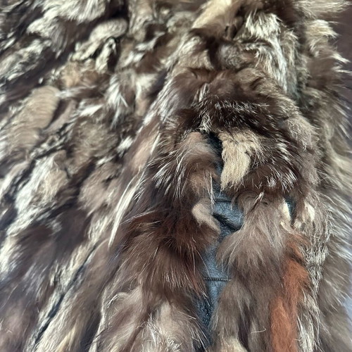 Authentic Italian Fur Leather Jacket used No. S-M