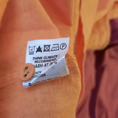 Marks & Spencer blouse linen viscose orange size UK-16 like new