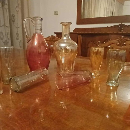 Vintage drink glasses and jugs like new, set of 10 pieces