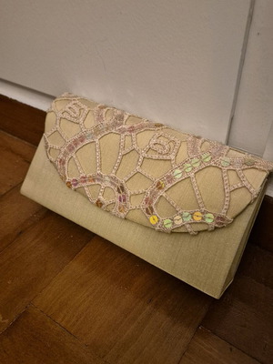Crossbody bag new beige with iridescent details