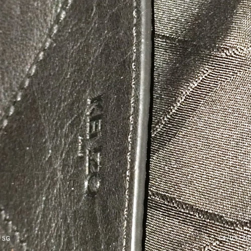 Kenzo Paris Unisex leather clutch like new, black with yellow details