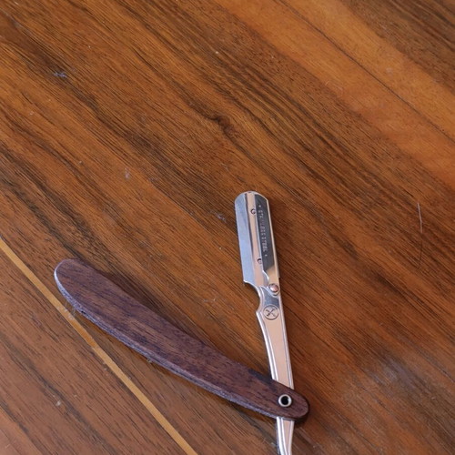 Parker SRDW Barber Razor shavette like new with E&S Rasage Artisan Soap sample