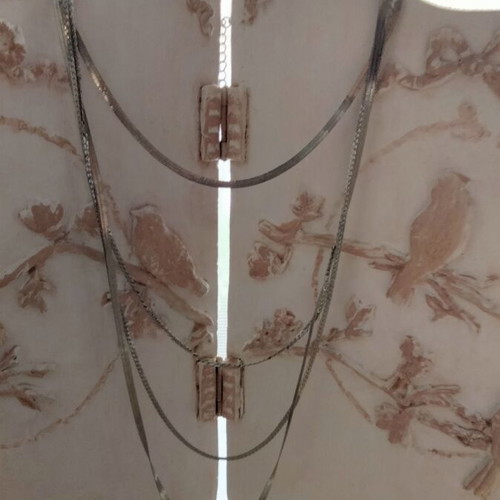 Layered necklace silver tone, like new, 40 cm