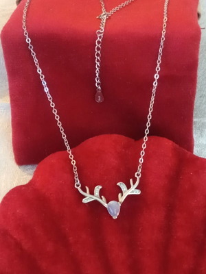 925 silver necklace with moonstone, 44cm