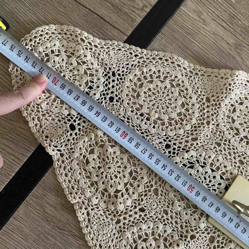 Handmade crochet table runner rhombus pattern