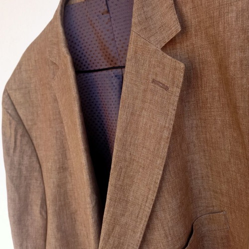 Carl Gross linen blazer, size 64, beige and brown