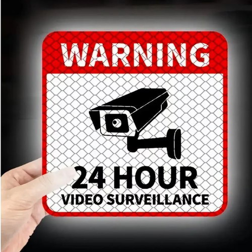 Video surveillance warning sticker 24 hours new
