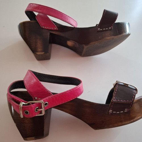 Miss Sixty leather sandals size 40, used, pink and brown
