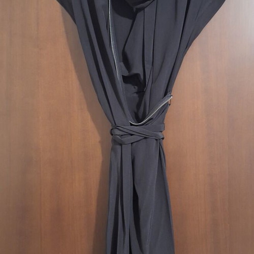 Allsaints Adria midi silk dress new, black, size 36