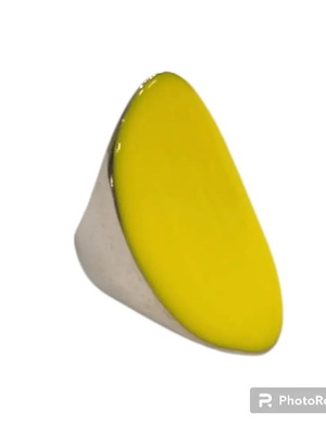 Women's ring with yellow enamel new, silver steel