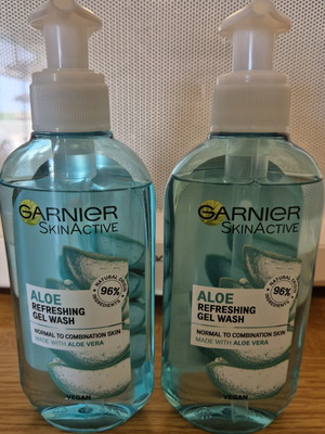 Garnier SkinActive Aloe Refreshing Gel Wash 200ml new, pack of 2