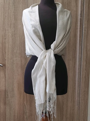 Codello scarf - shawl like new, beige with gold details
