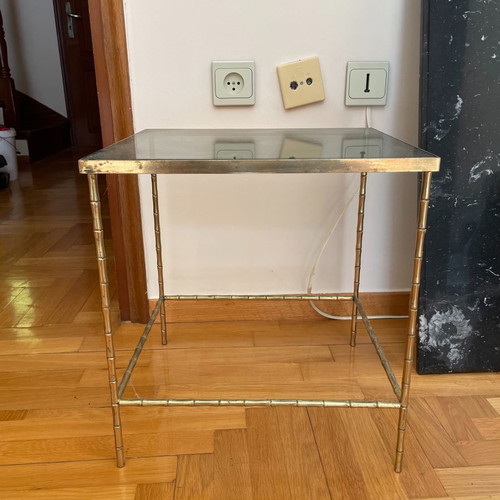 Side coffee table brass used, set of 3 pieces