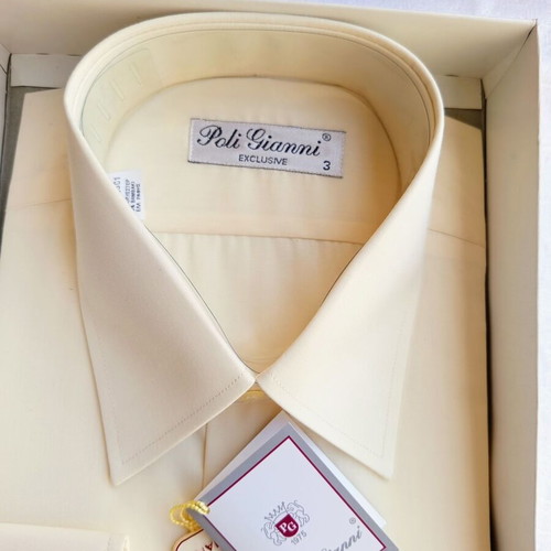 Poli Gianni men's dress shirt new, size L, light yellow