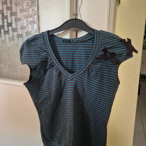 BSB blouse used, size M, brown and green