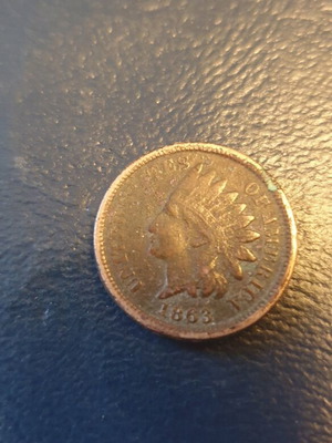 1863 Indian Head χάλκινο κέρμα, σπάνιο