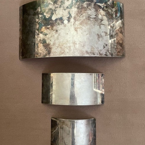 Italian Silver-Plated Frames set of 3 used, silver 925 by Cini Boeri
