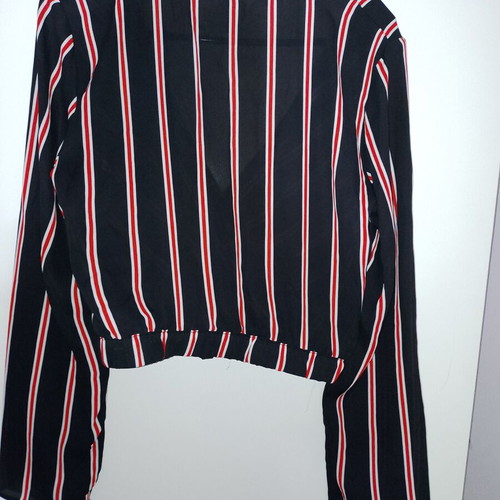 H&M divided wrap blouse like new, black and red