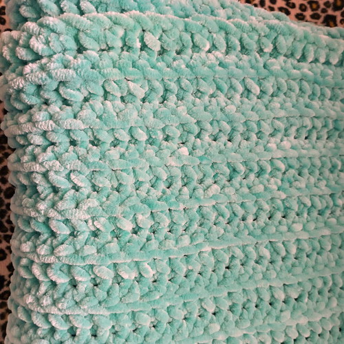 Velveteen knitted baby blanket mint color new