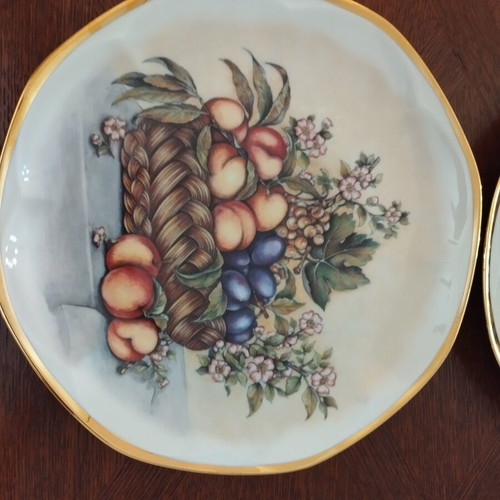 Gallery Fruit Style Caravaggio porcelain decorative plates set of 2, 27cm