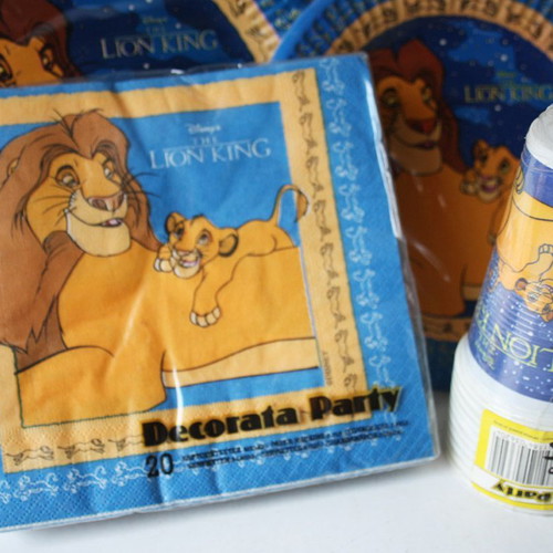 Vintage 90's Lion King birthday party set 20 napkins 10 cups and plates new
