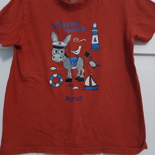 Short-sleeve shirt used, red, size 140 cm, unisex