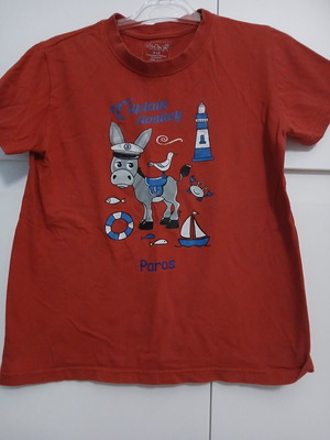 Short-sleeve shirt used, red, size 140 cm, unisex