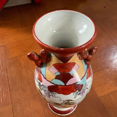 Satsuma Kutani vase with Foo dogs, almost like new, height 24 cm