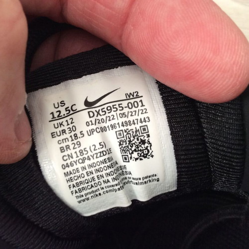 Nike Air More Uptempo FA22 BP kids shoes used, black, size 30