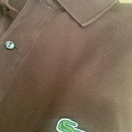 Lacoste long-sleeve polo shirt like new, brown, size L