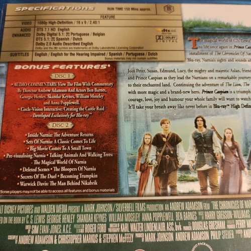 Chronicles of Narnia Trilogy Blu-Ray like new with English subtitles