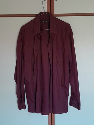 Men's Handmade Dress Shirt size L like new, brown and red